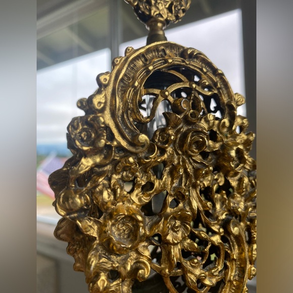 Perfume Bottle Ornate GoldGilt Vanity”Style Built”Ormolu Filigree Hollywood Reg. - Picture 6 of 12